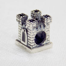 Load image into Gallery viewer, A castle shaped sterling silver bead charm