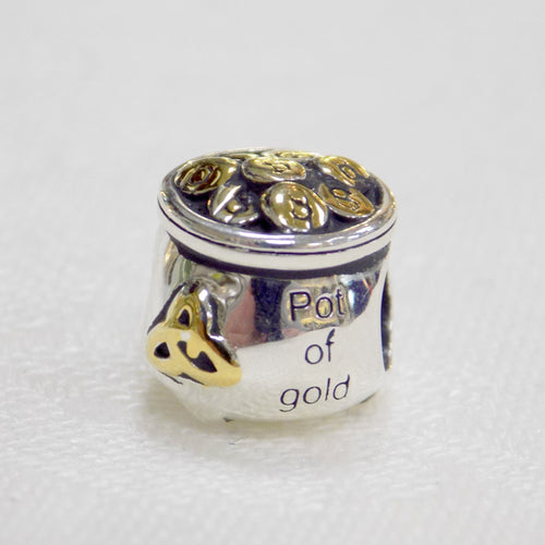 Pot of Gold Bead Charm 14ct Gold Plate