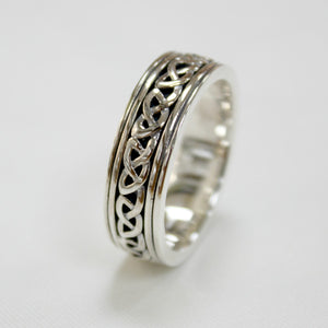 Sterling silver celtic knot ring mens large sizes