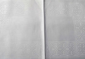 Damask Irish Linen Placemat - "Colmcille", White