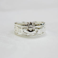 Load image into Gallery viewer, Sterling silver Claddagh band ring